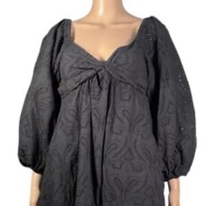 Banana Republic Black Eyelet Dress